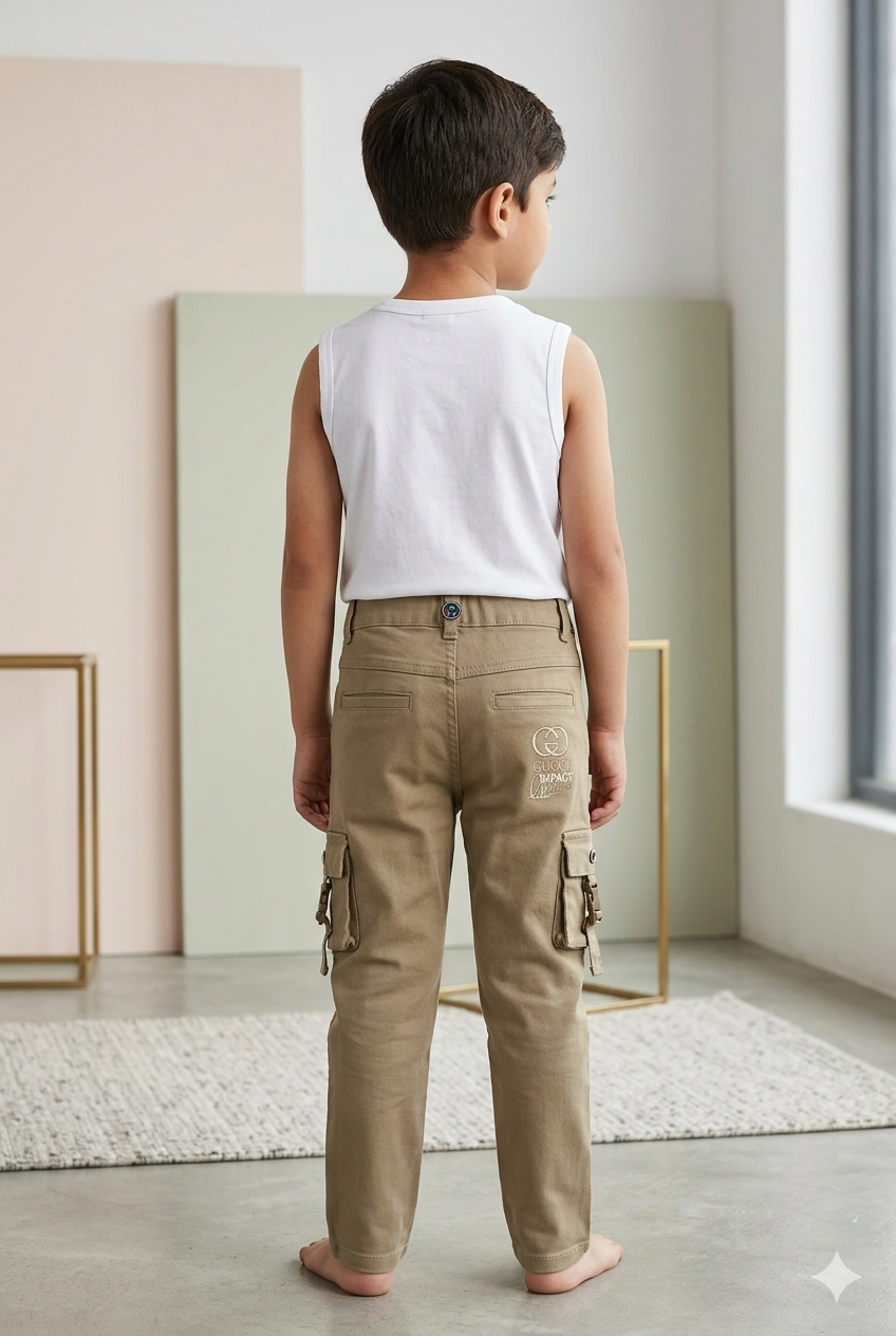 Kids Stylish Cream Baba Suit Set