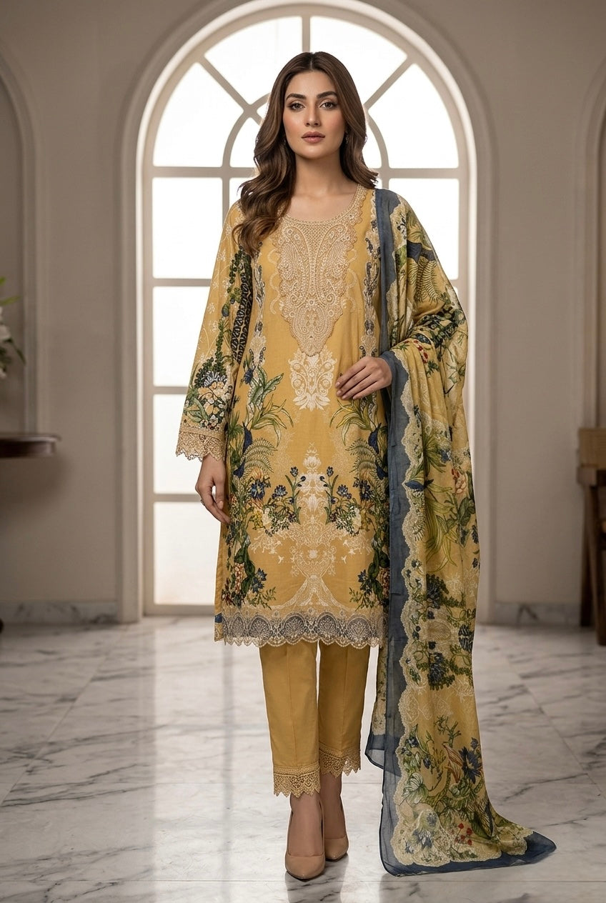 Printed Cotton Pakistani Kurti Set with Dupatta