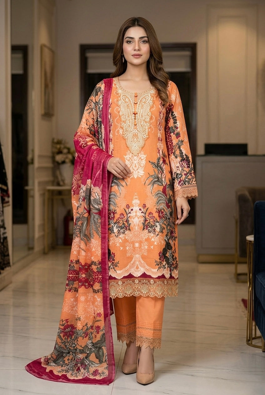 Printed Cotton Pakistani Kurti Set with Dupatta