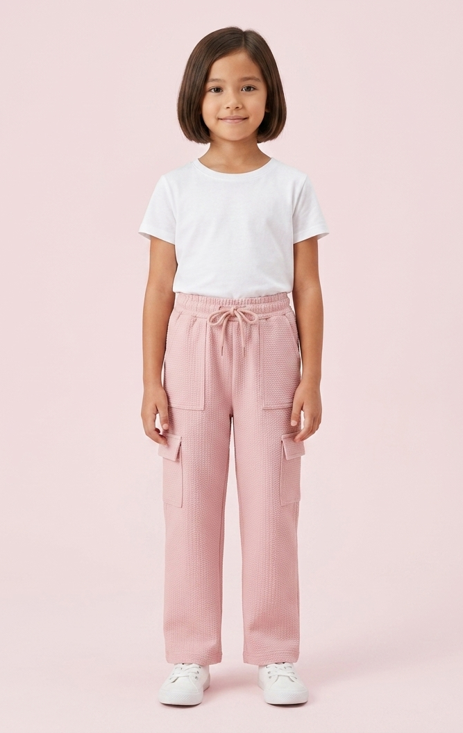 Net Work Pokemon | New Galaxy Garments Girls Solid Casual Pants | Soft Fabric Everyday Wear