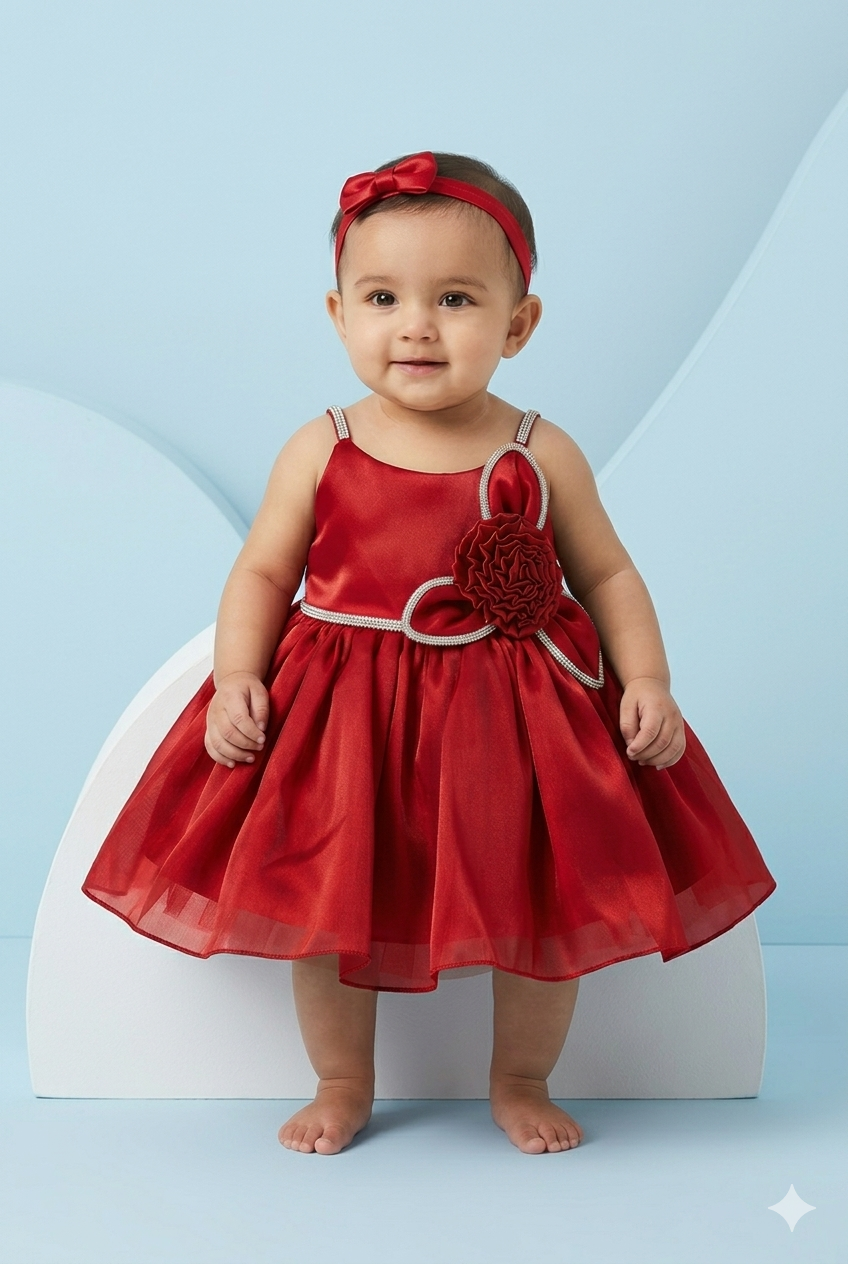 Baby Girl Elegant Red Frock kid