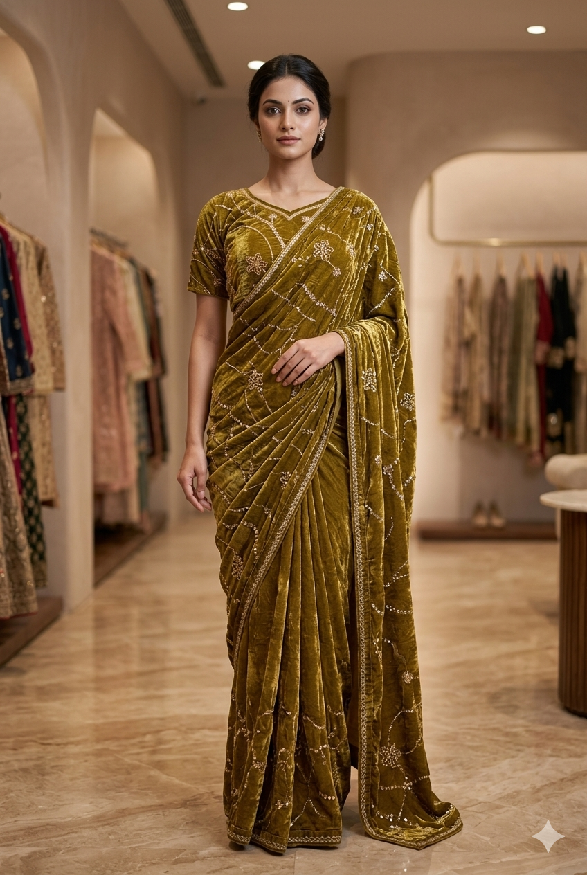 Women Silk Saree With Ready-Made Blouse | Ladies Wear