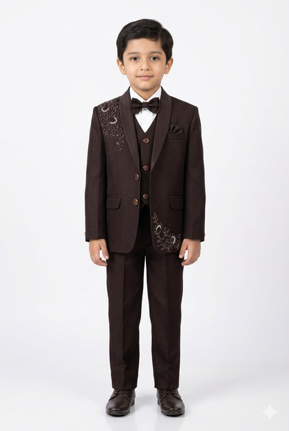 Kids Designer Coat Pant 5-Piece Set with Handwork | Kid's Wear