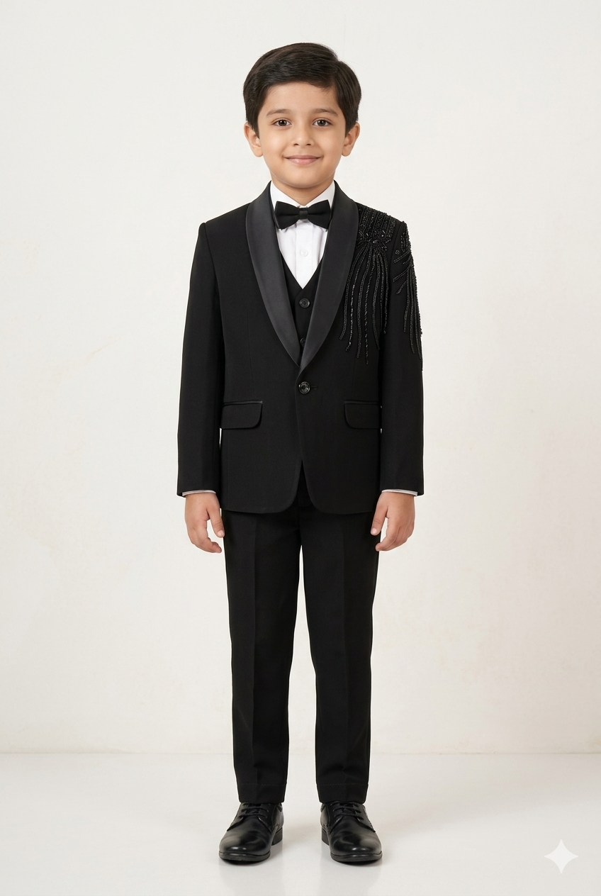Kids Designer Coat Pant 5-Piece Set with Handwork | Kid's Wear