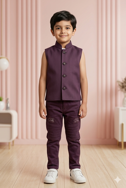 Kids Stylish Color Baba Suit Set