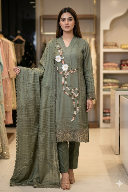 Women Pakistani Kurti Set With Hand Work | Ladies Wear