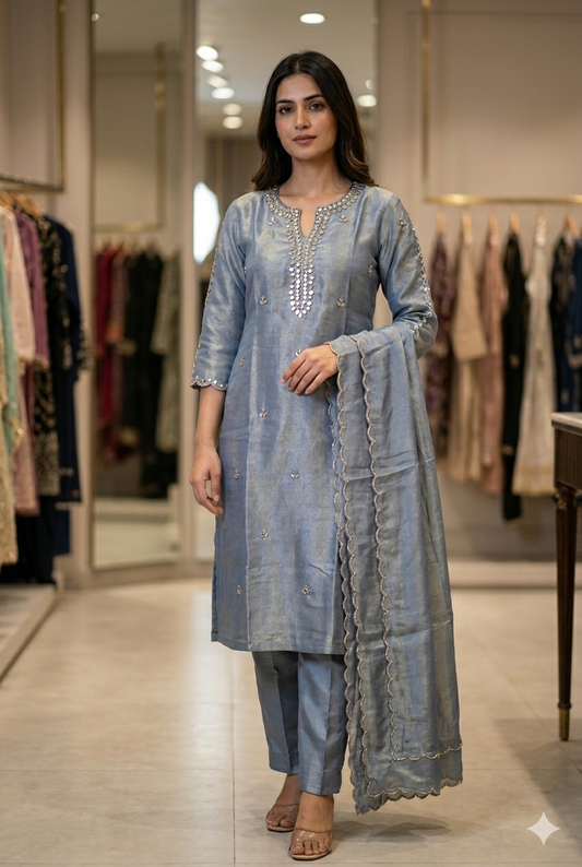 Kurti Set With Mirror Work | Ladies Wear
