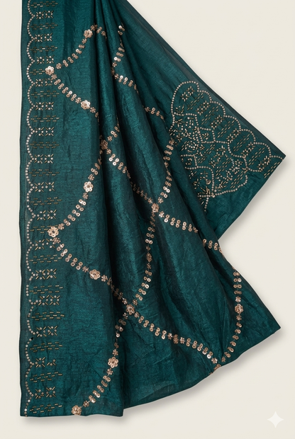 Elegant Teal Green Designer Saree Foe Women
