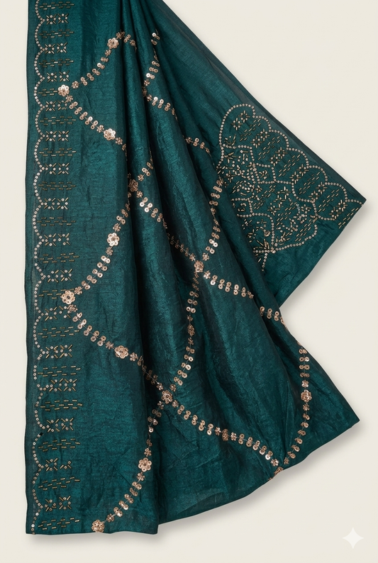 Elegant Teal Green Designer Saree Foe Women