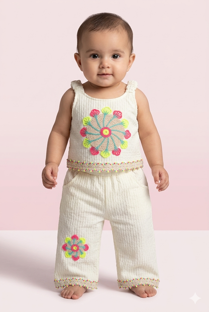 Baby Girl White Floral Co-ord Set