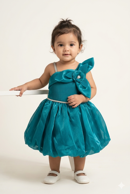 Baby Girl Party Wear Frock with Bow Design