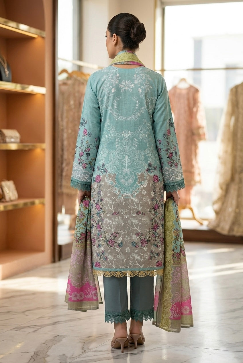 Printed Cotton Pakistani Kurti Set with Dupatta