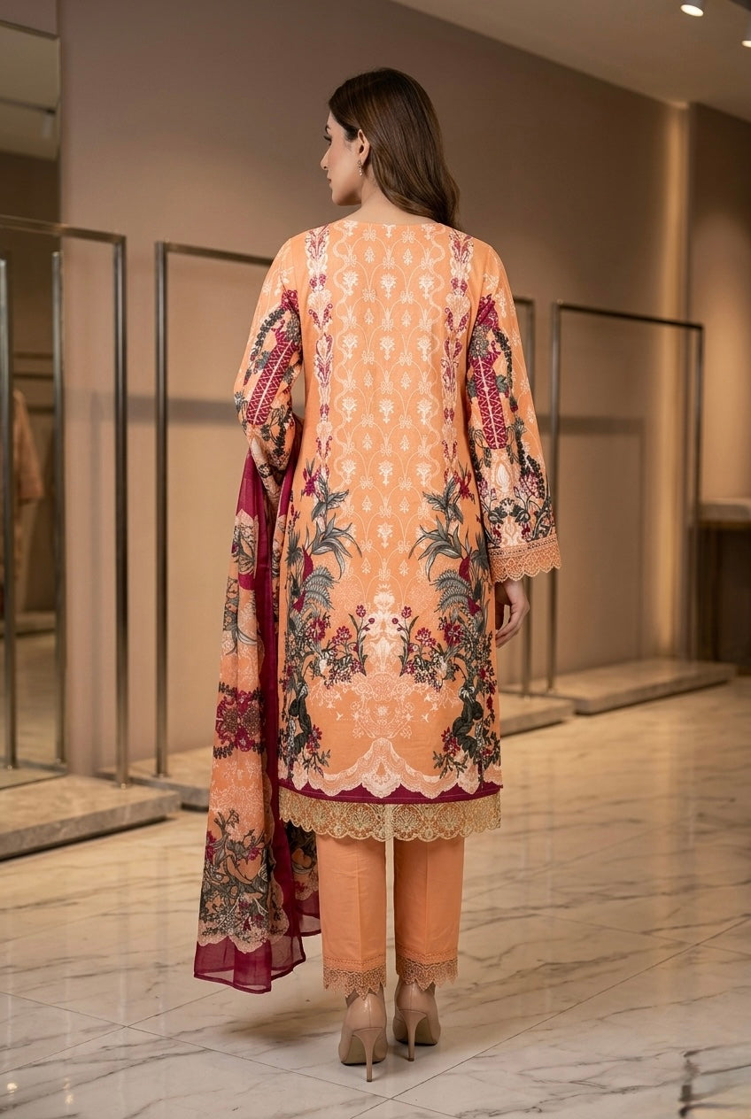 Printed Cotton Pakistani Kurti Set with Dupatta