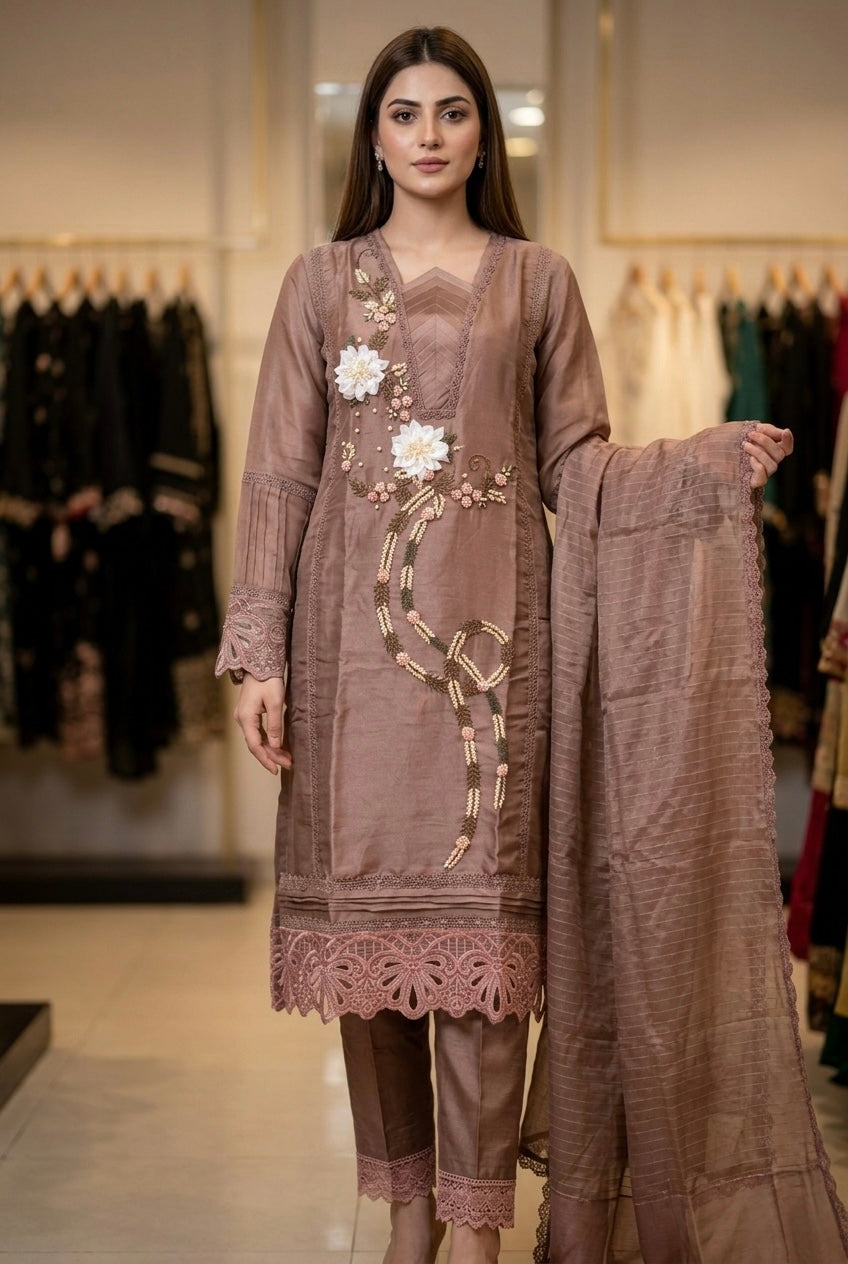Women Pakistani Kurti Set With Hand Work | Ladies Wear